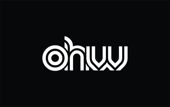 OHW Creative Unique Modern Letter Logo Design. Stylized logo featuring a unique letter design, presenting abstract minimalist aesthetics and modern appeal.