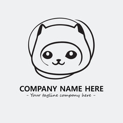 Cat character illustration black and white for logo company vector image
