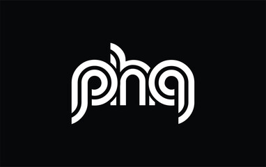 PHQ Creative Unique Modern Letter Logo Design. Stylized logo featuring a unique letter design, presenting abstract minimalist aesthetics and modern appeal.