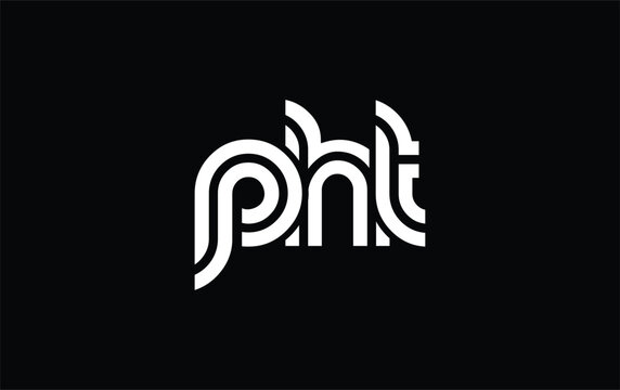 PHT Creative Unique Modern Letter Logo Design. Stylized logo featuring a unique letter design, presenting abstract minimalist aesthetics and modern appeal.
