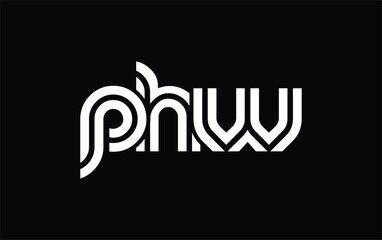 PHW Creative Unique Modern Letter Logo Design. Stylized logo featuring a unique letter design, presenting abstract minimalist aesthetics and modern appeal.