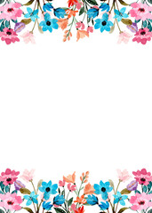 Watercolor flowers background vector for design.