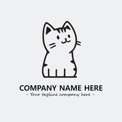 Cat character illustration black and white for logo company vector image
