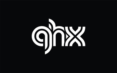 QHX Creative Unique Modern Letter Logo Design. Stylized logo featuring a unique letter design, presenting abstract minimalist aesthetics and modern appeal.