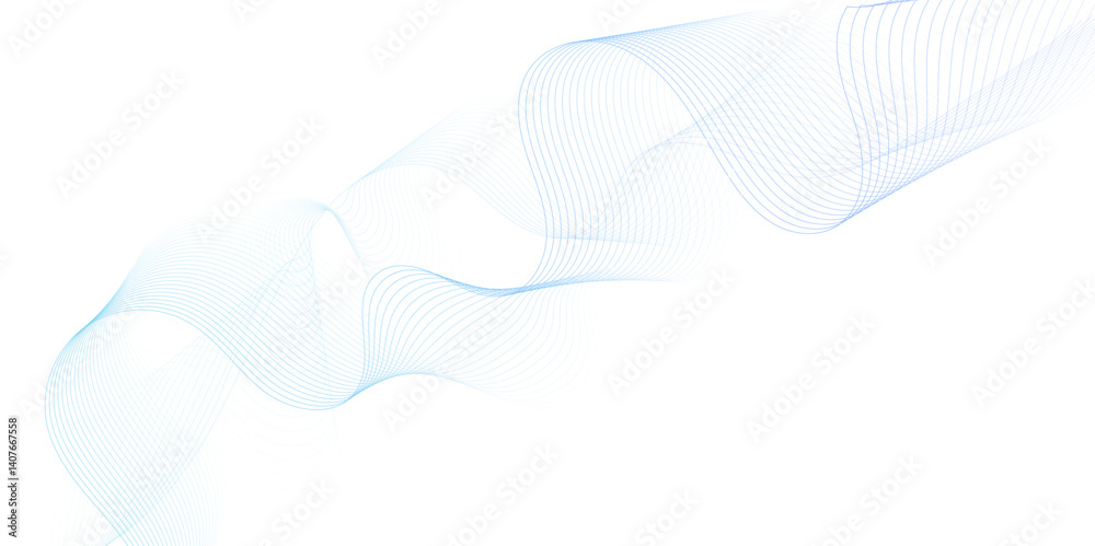 Poster Smooth wave abstract vector background layout design.background image with dynamic curves.Abstract blue futuristic blend waves lines technology background and sound wave lines on white background.	