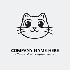 Cat character illustration black and white for logo company vector image
