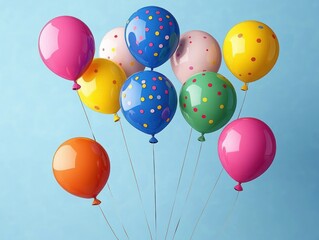 Obraz premium Colorful Balloons Party Celebration Happiness Illustration