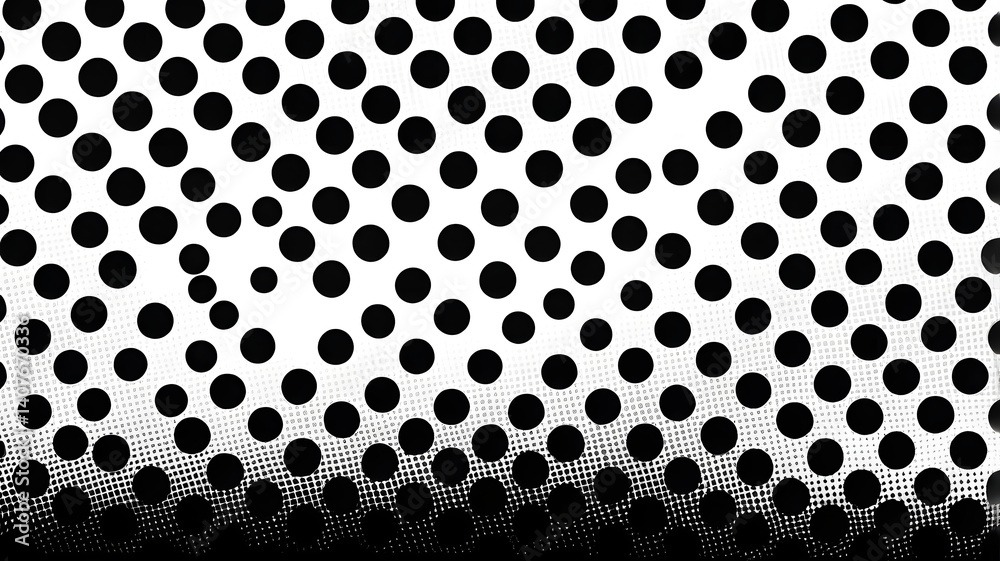 Poster abstract dot pattern: a striking black and white abstract pattern of circular dots creates a sense o