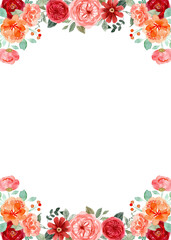 Watercolor flowers background vector for design.