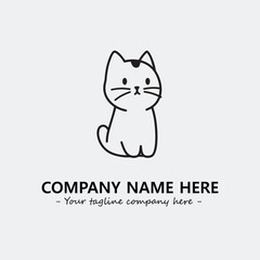 Cat character illustration black and white for logo company vector image
