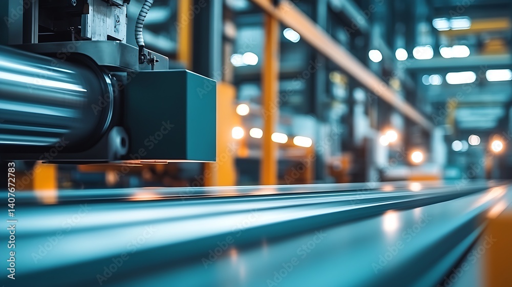 Leinwandbilder Close Up of High Precision Machine Tool in Industrial Factory with Modern Technology : Generative AI