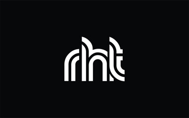 RHT Creative Unique Modern Letter Logo Design. Stylized logo featuring a unique letter design, presenting abstract minimalist aesthetics and modern appeal.