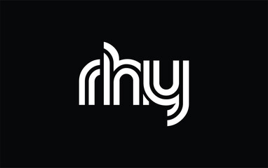 RHY Creative Unique Modern Letter Logo Design. Stylized logo featuring a unique letter design, presenting abstract minimalist aesthetics and modern appeal.