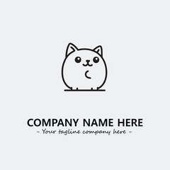 Cat character illustration black and white for logo company vector image
