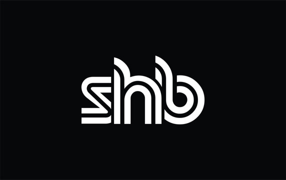 SHB Creative Unique Modern Letter Logo Design. Stylized logo featuring a unique letter design, presenting abstract minimalist aesthetics and modern appeal.