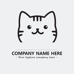 Cat character illustration black and white for logo company vector image
