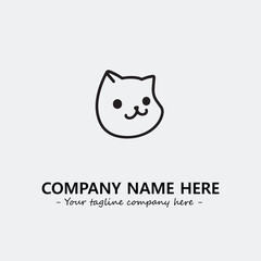 Obraz premium Cat character illustration black and white for logo company vector image 