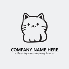 Cat character illustration black and white for logo company vector image
