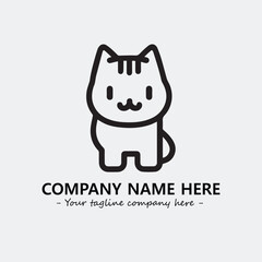 Cat character illustration black and white for logo company vector image
