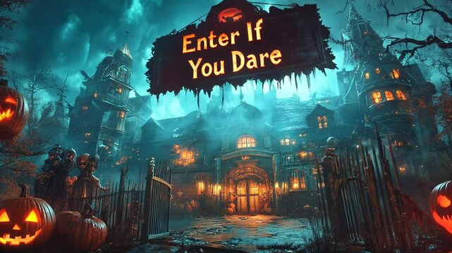Halloween haunted house scary spooky october fright night creepy haunted mansion halloween party enter if you dare