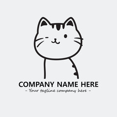 Cat character illustration black and white for logo company vector image

