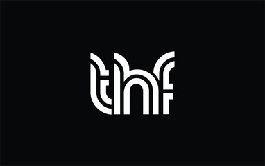 THF Creative Unique Modern Letter Logo Design. Stylized logo featuring a unique letter design, presenting abstract minimalist aesthetics and modern appeal.
