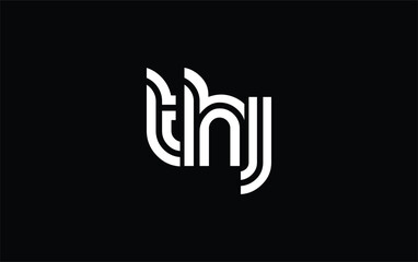 THJ Creative Unique Modern Letter Logo Design. Stylized logo featuring a unique letter design, presenting abstract minimalist aesthetics and modern appeal.