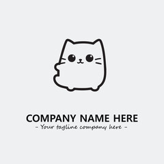 Cat character illustration black and white for logo company vector image
