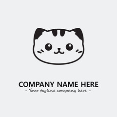 Cat character illustration black and white for logo company vector image

