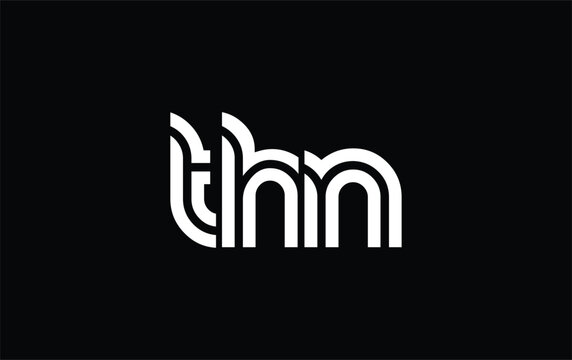 THN Creative Unique Modern Letter Logo Design. Stylized logo featuring a unique letter design, presenting abstract minimalist aesthetics and modern appeal.