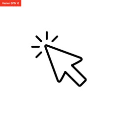 line art cursor , click, select icon