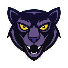 panther head mascot logo vector art illustration