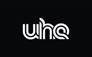 UHE Creative Unique Modern Letter Logo Design. Stylized logo featuring a unique letter design, presenting abstract minimalist aesthetics and modern appeal.