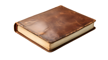 Professional Brown Leather Notebook on White Background for Writing and Sketching