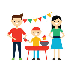 happy family with children