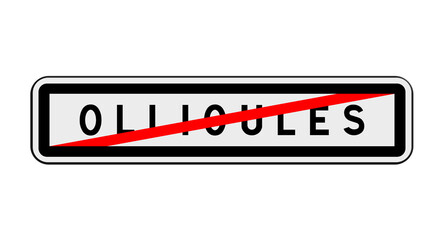 Panneau de sortie d'Ollioules, Var, Provence-Alpes-Côte d'Azur