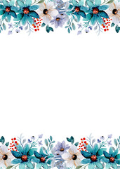 Watercolor flowers background vector for design.