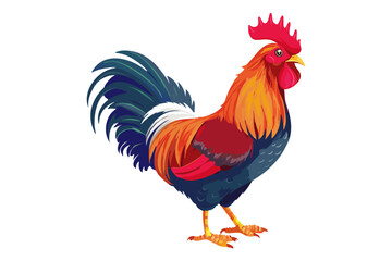 Fototapeta premium Rooster, cute farm animal, agricultural bird or poultry, cock