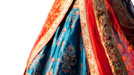 Anarkali Suit (Traditional Outfit) for Diwali and Festive Wear - Isolated on White Background