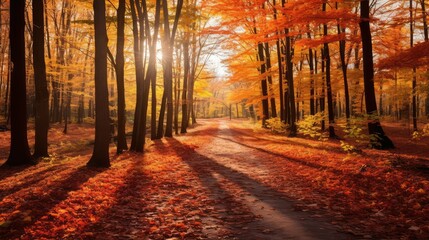 Obraz premium photograph autumn leaves red