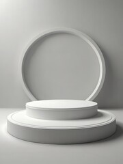 White round winner minimal podiums for placing products 3D background