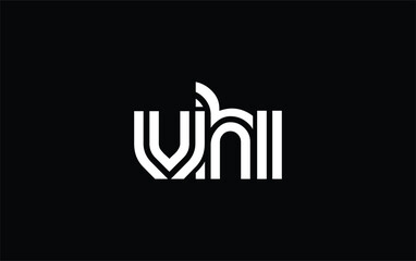 Obraz premium VHI Creative Unique Modern Letter Logo Design. Stylized logo featuring a unique letter design, presenting abstract minimalist aesthetics and modern appeal.