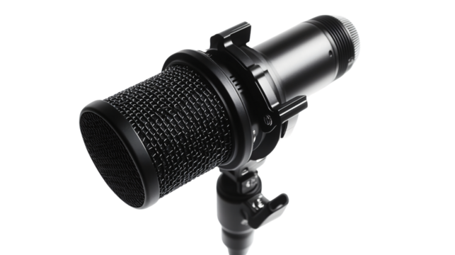 Professional Microphone Recording Isolated White Background