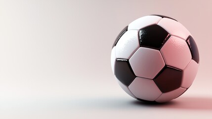 Naklejka premium Soccer ball, studio shot, simple, minimal background, ideal for sports/activity promotions