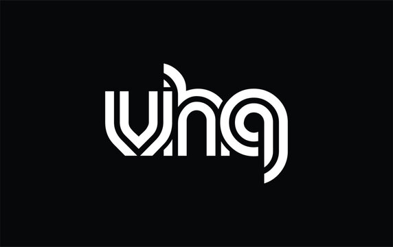 VHQ Creative Unique Modern Letter Logo Design. Stylized logo featuring a unique letter design, presenting abstract minimalist aesthetics and modern appeal.