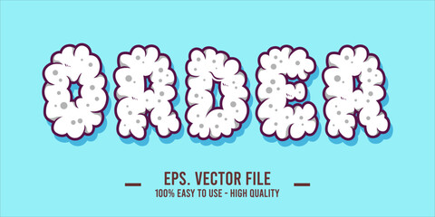 ORDER editable text effect concept