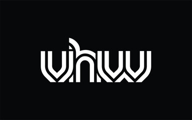VHW Creative Unique Modern Letter Logo Design. Stylized logo featuring a unique letter design, presenting abstract minimalist aesthetics and modern appeal.