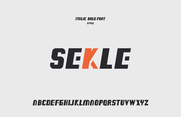 sekle, italic font, for logo business, creative font, modern abstract bold font, vector, illustration