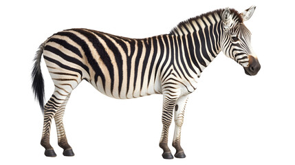 Fototapeta premium Majestic Zebra Standing Isolated on White Background