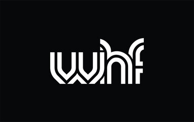 WHF Creative Unique Modern Letter Logo Design. Stylized logo featuring a unique letter design, presenting abstract minimalist aesthetics and modern appeal.
